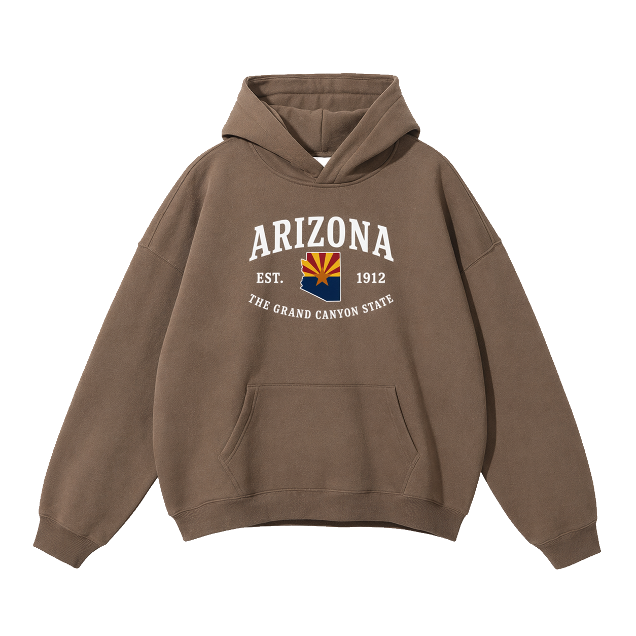 Collection 8 Arizona Oversize Fleeced Hoodie - Brown front