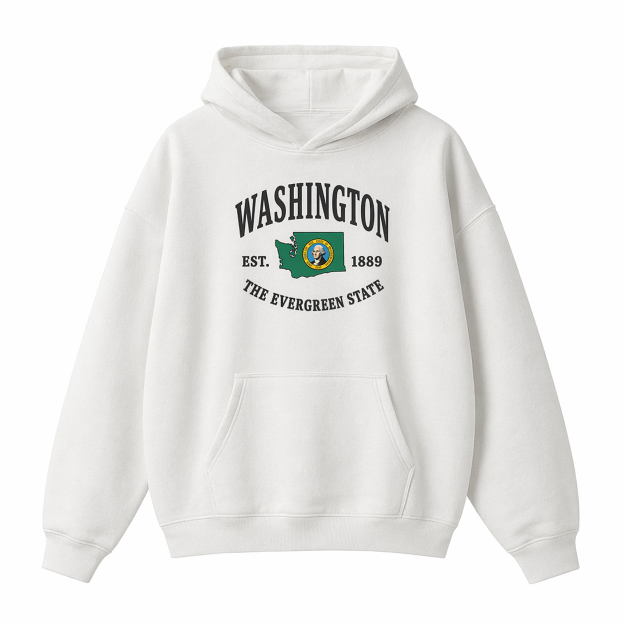 Collection 8 Washington Oversize Fleeced Hoodie - White front