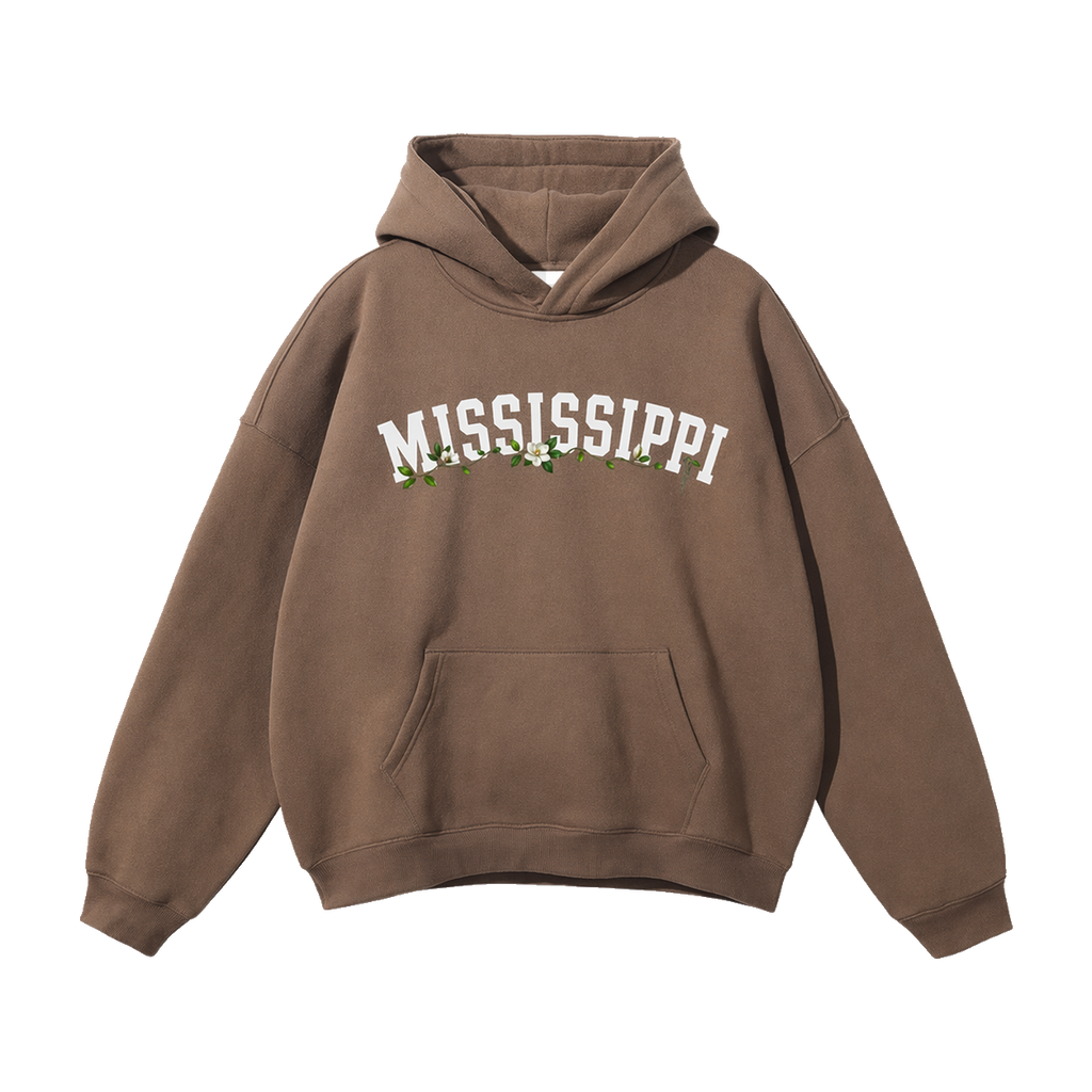 Collection 10 Mississippi Oversize Fleeced Hoodie - Brown front