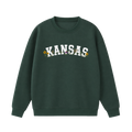 Collection 10 Kansas Essential Heavyweight Crewneck Sweatshirt - Dark Green front
