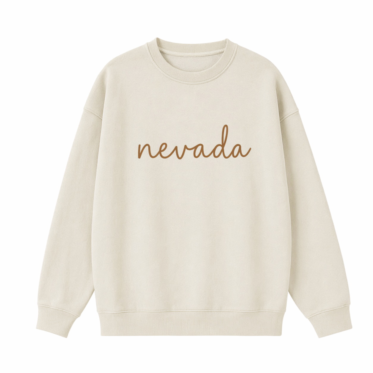 Collection 3 Nevada Essential Heavyweight Crewneck Sweatshirt - Cream front