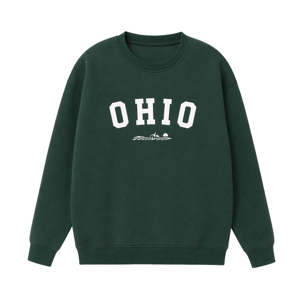Collection 9 Ohio Essential Heavyweight Crewneck Sweatshirt - Dark Green front