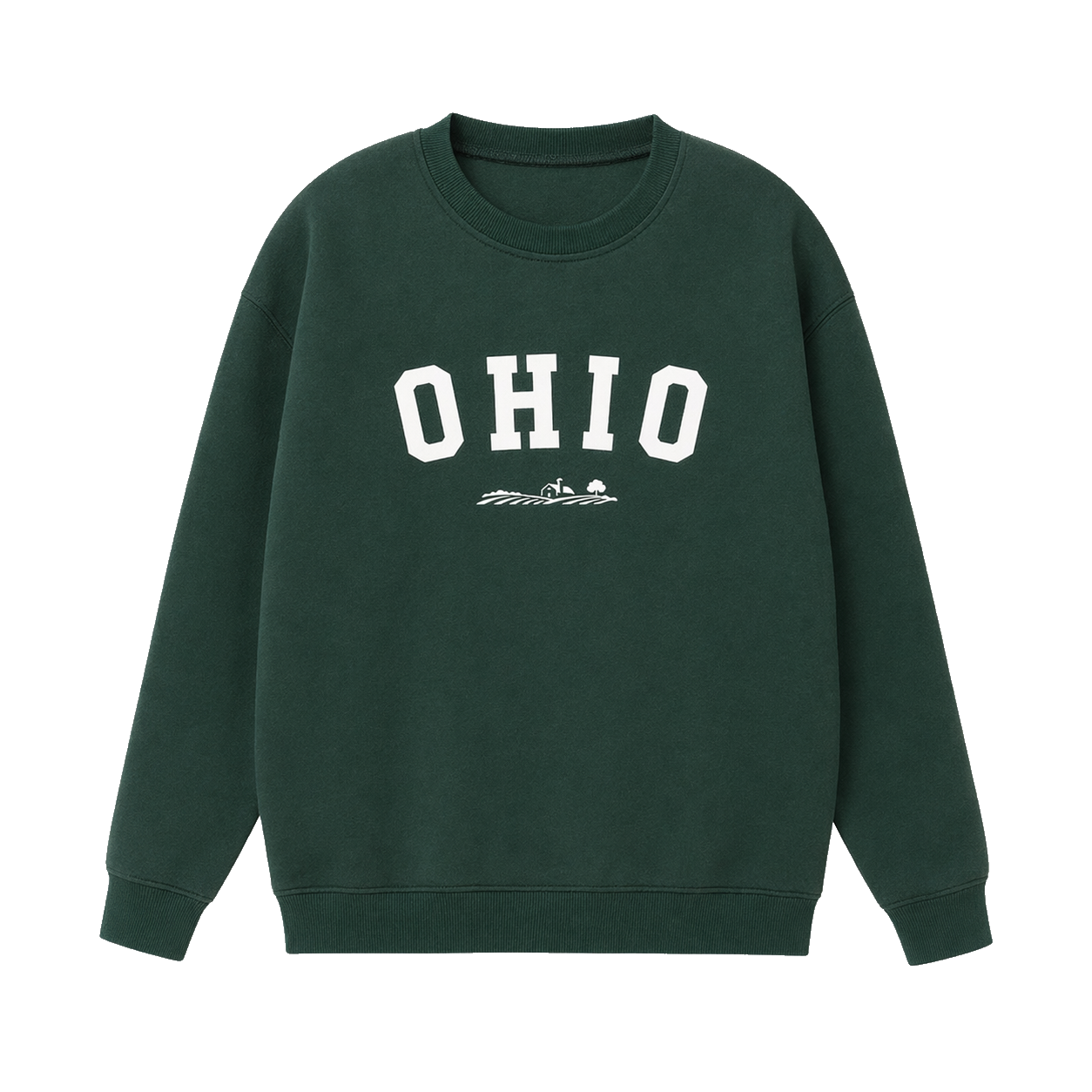 Collection 9 Ohio Essential Heavyweight Crewneck Sweatshirt - Dark Green front