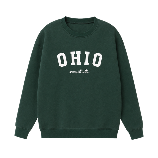 Collection 9 Ohio Essential Heavyweight Crewneck Sweatshirt - Dark Green front
