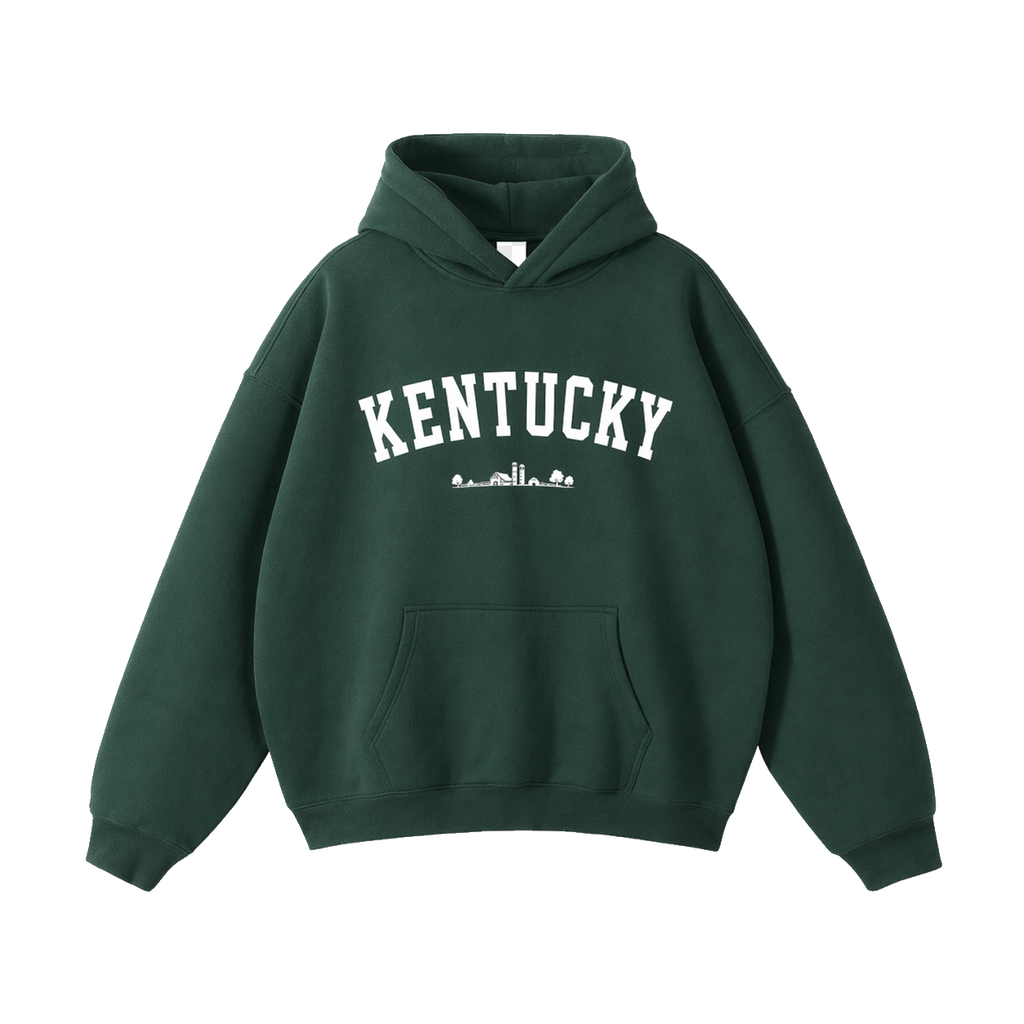 Collection 9 Kentucky Oversize Fleeced Hoodie - Eden Green front
