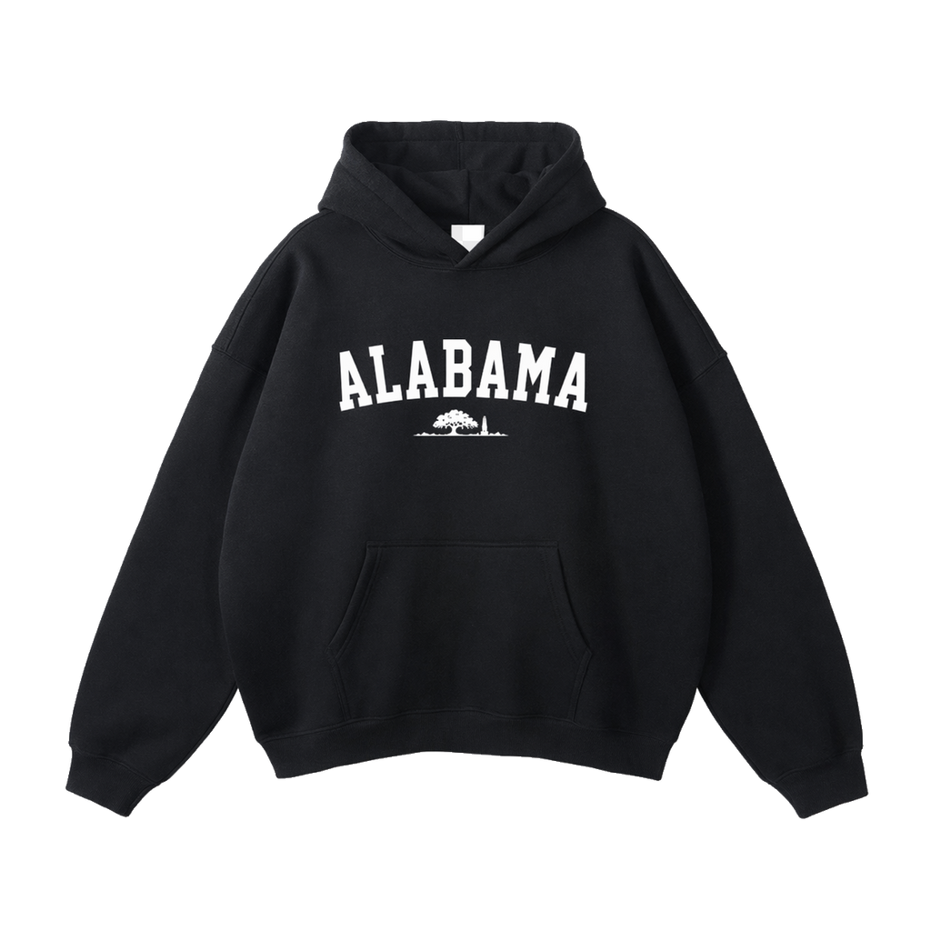 Collection 9 Alabama Oversize Fleeced Hoodie - Black front