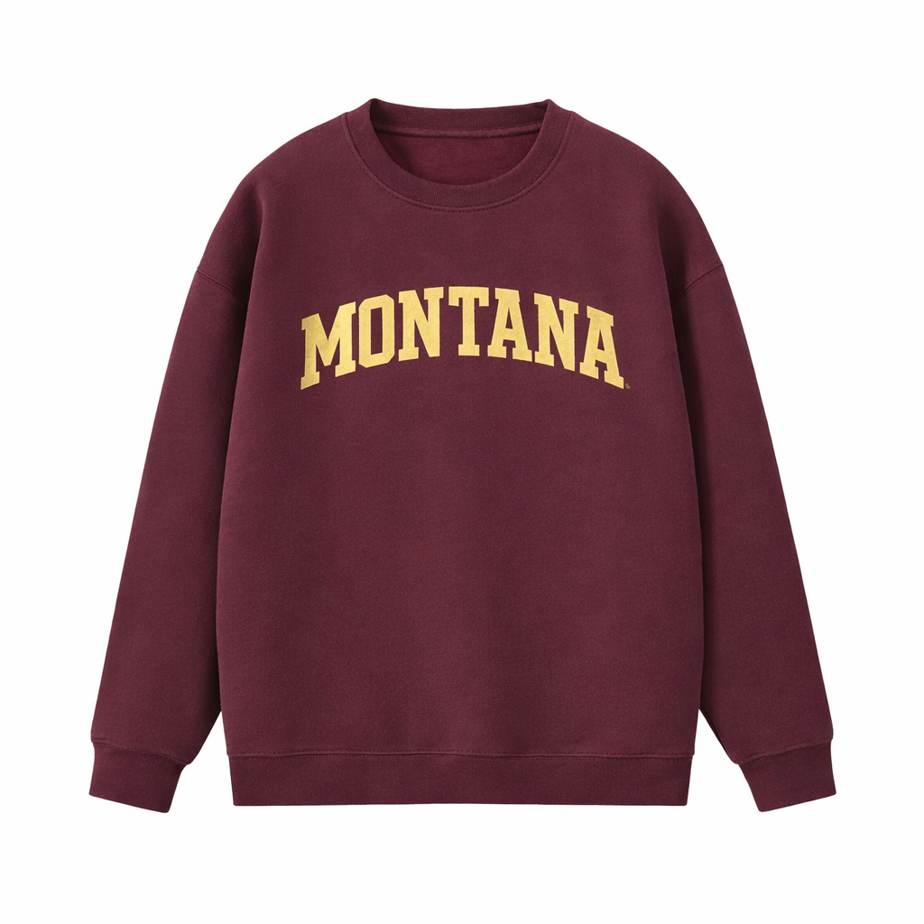 Collection 1 Montana Essential Heavyweight Crewneck Sweatshirt - Dull Red front