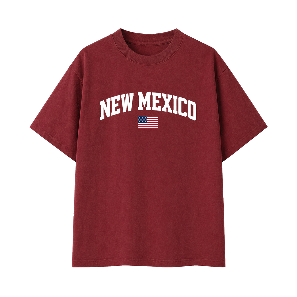 Collection 2 New Mexico Essential Cotton T-Shirt - Wine Gray front
