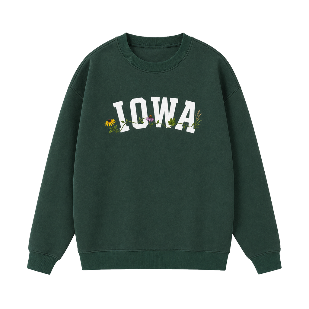 Collection 10 Iowa Essential Heavyweight Crewneck Sweatshirt - Dark Green front