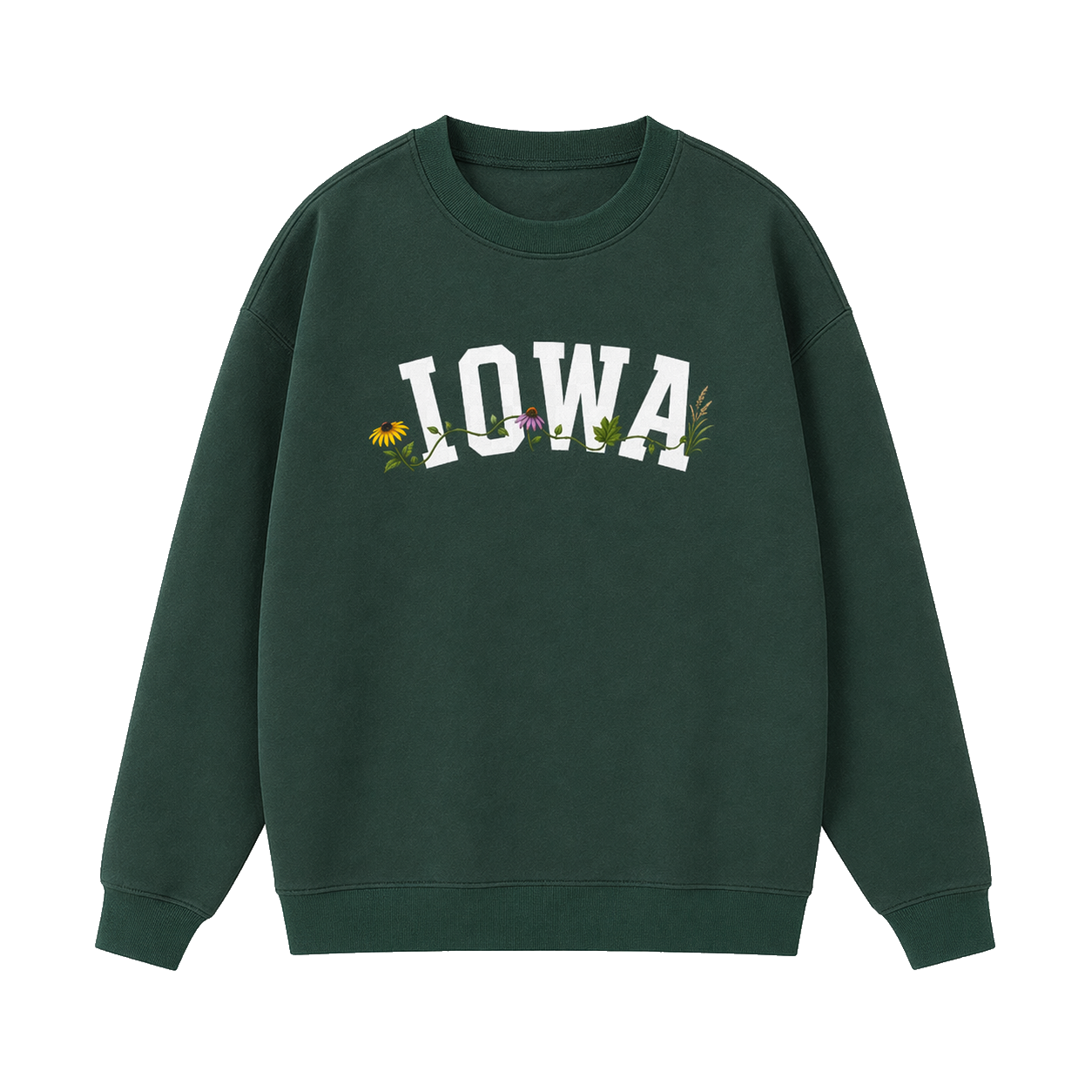 Collection 10 Iowa Essential Heavyweight Crewneck Sweatshirt - Dark Green front
