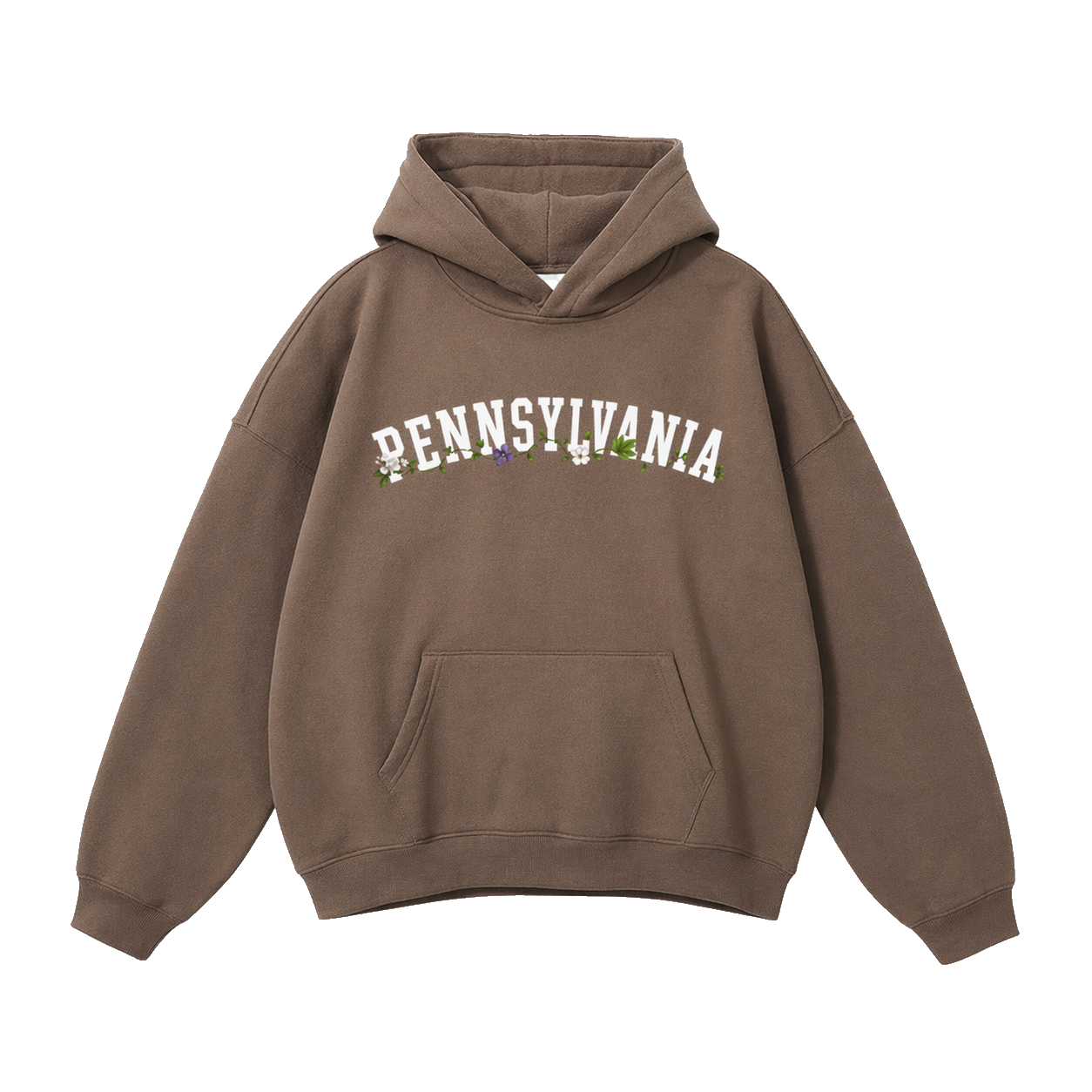 Collection 10 Pennsylvania Oversize Fleeced Hoodie - Brown front