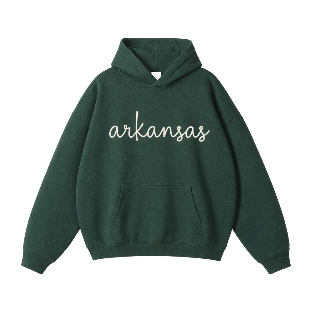 Collection 3 Arkansas Oversize Fleeced Hoodie - Eden Green front