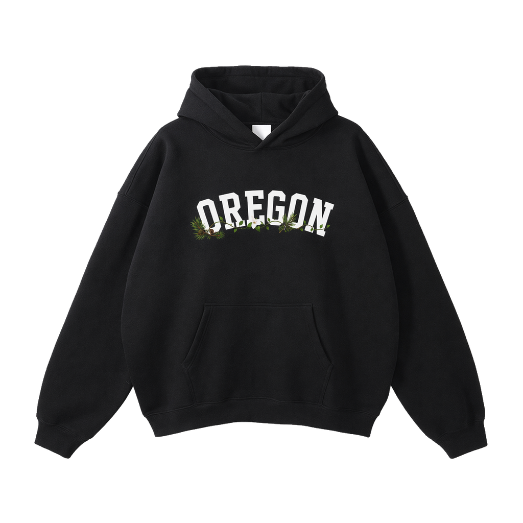 Collection 10 Oregon Oversize Fleeced Hoodie - Black front