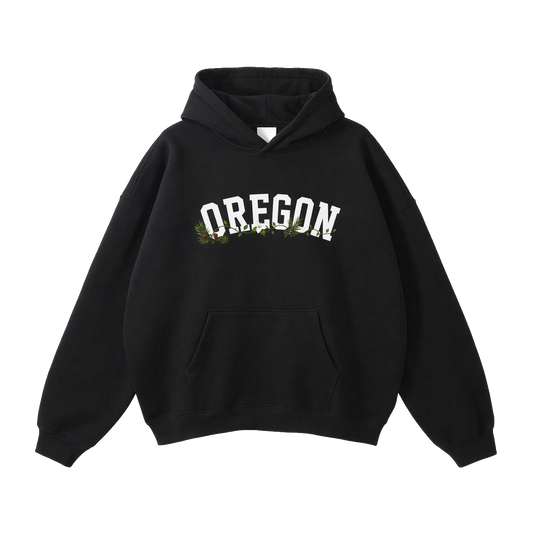 Collection 10 Oregon Oversize Fleeced Hoodie - Black front
