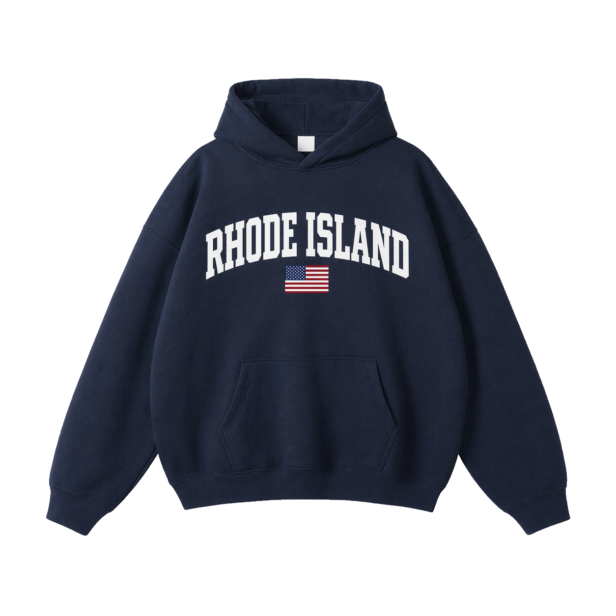 Collection 2 Rhode Island Oversize Fleeced Hoodie - Navy Blue front