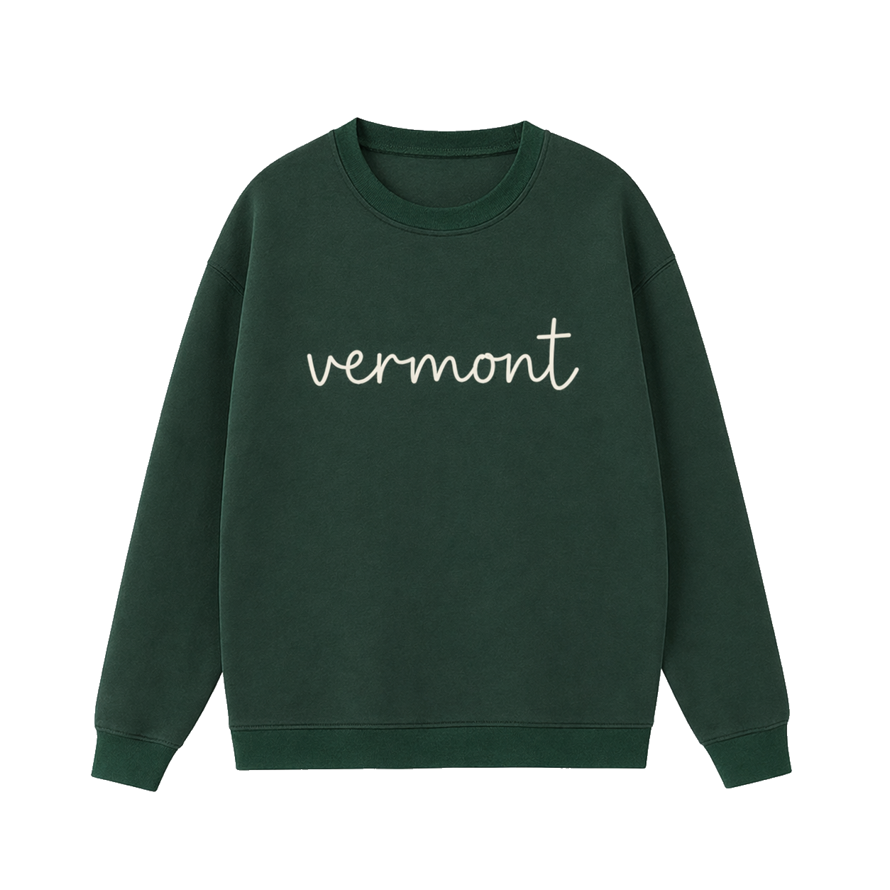 Collection 3 Vermont Essential Heavyweight Crewneck Sweatshirt - Dark Green front