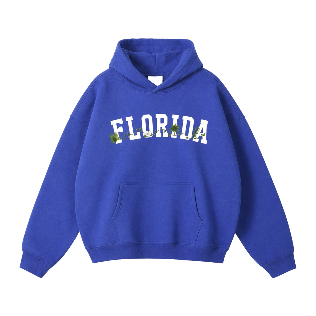 Collection 10 Florida Oversize Fleeced Hoodie - Klein Blue front