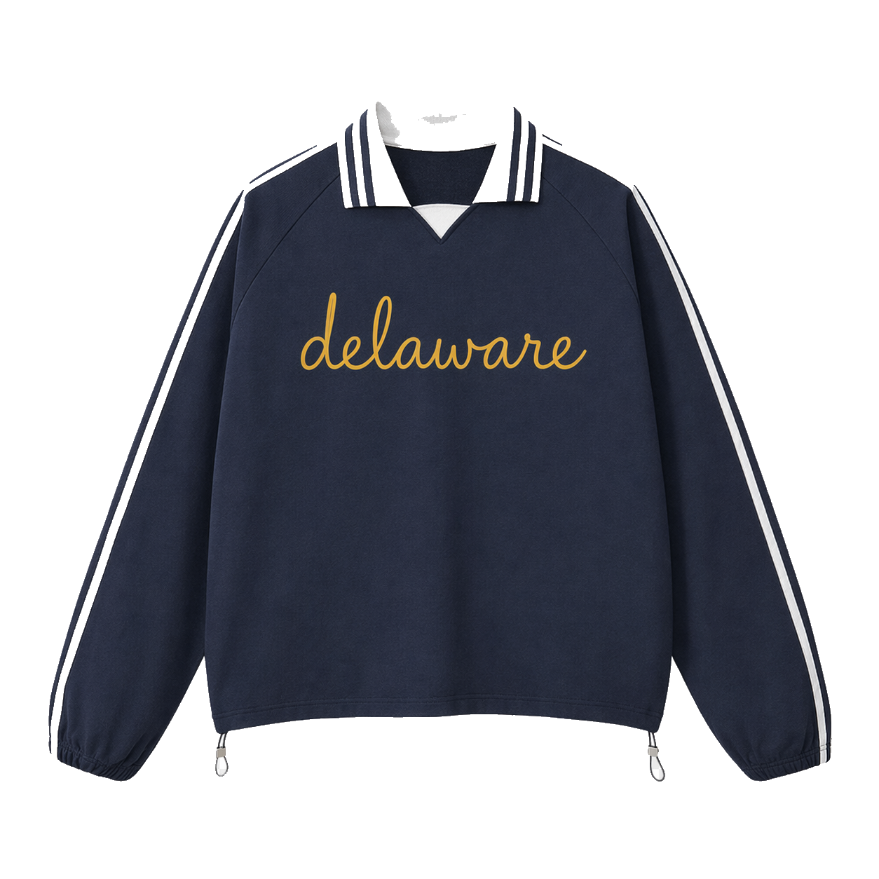 Collection 3 Delaware Contrast Striped Lapel Collar Sweatshirt - Royal Blue front