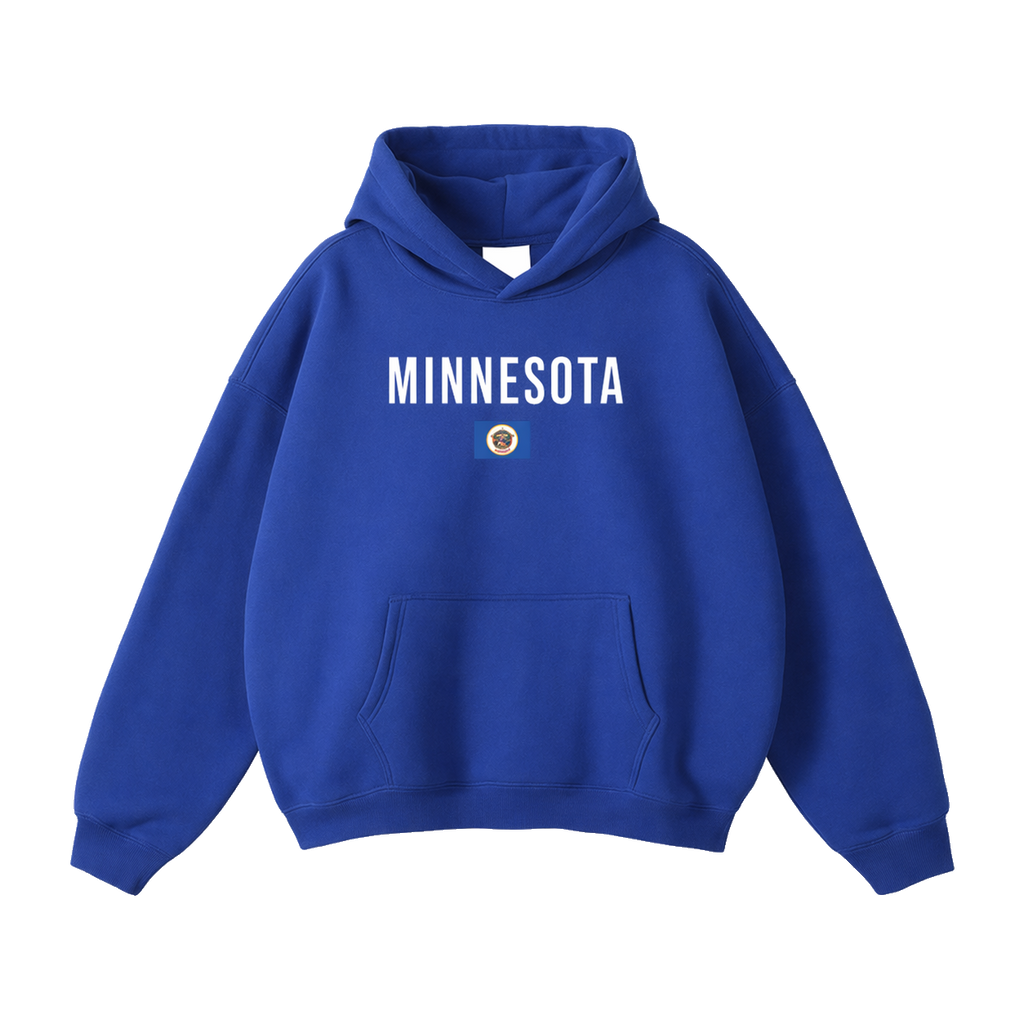 Collection 7 Minnesota Oversize Fleeced Hoodie - Klein Blue front