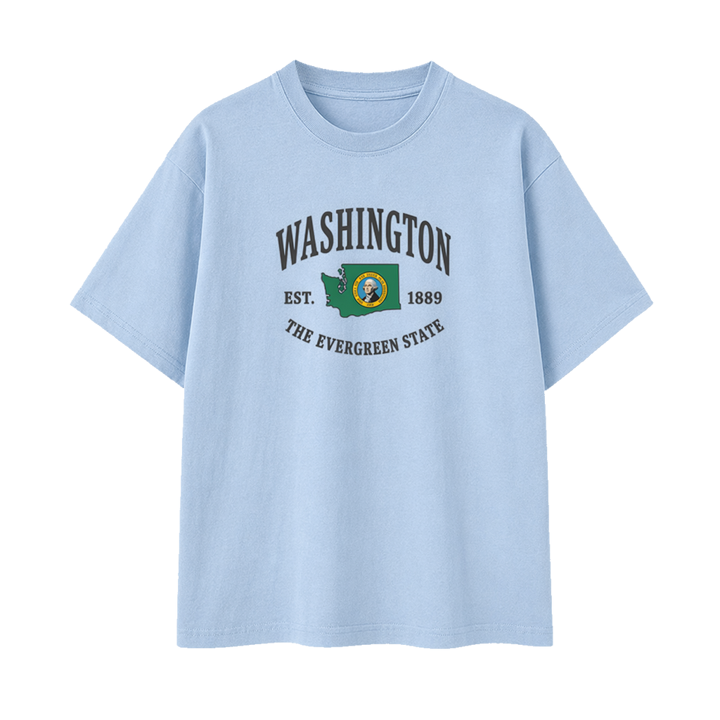 Collection 8 Washington Essential Cotton T-Shirt - Light Blue front