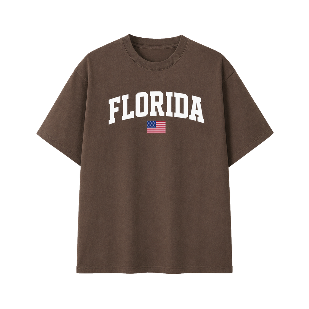 Collection 2 Florida Essential Cotton T-Shirt - Coffee front