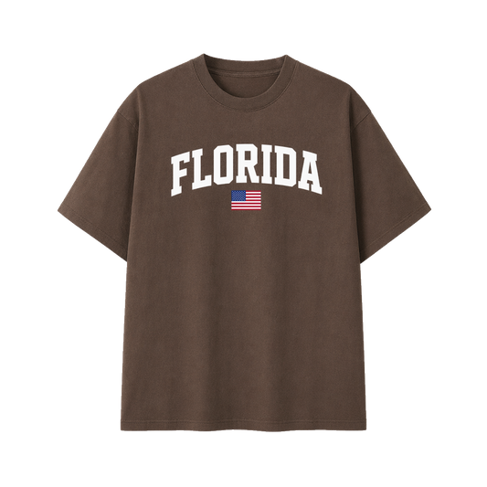 Collection 2 Florida Essential Cotton T-Shirt - Coffee front