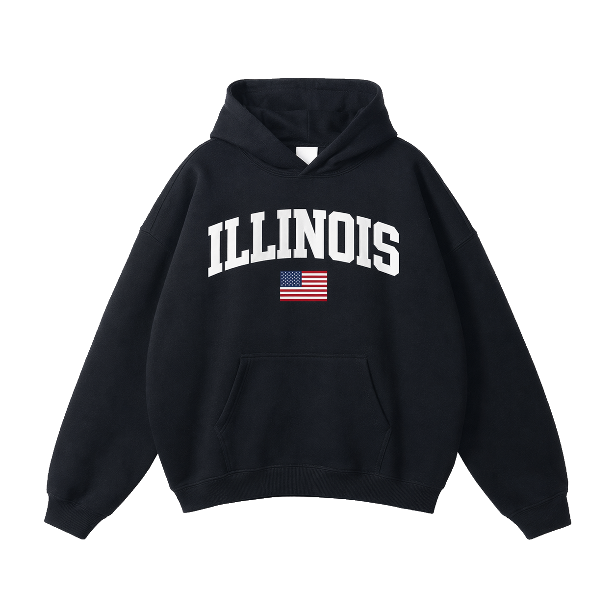 Collection 2 Illinois Oversize Fleeced Hoodie - Black front