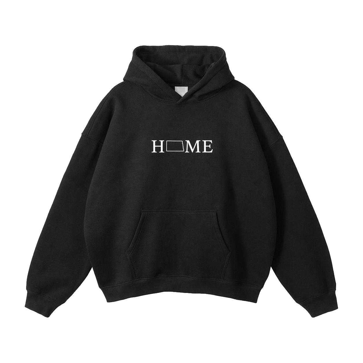 Collection 5 North Dakota Oversize Fleeced Hoodie - Black front