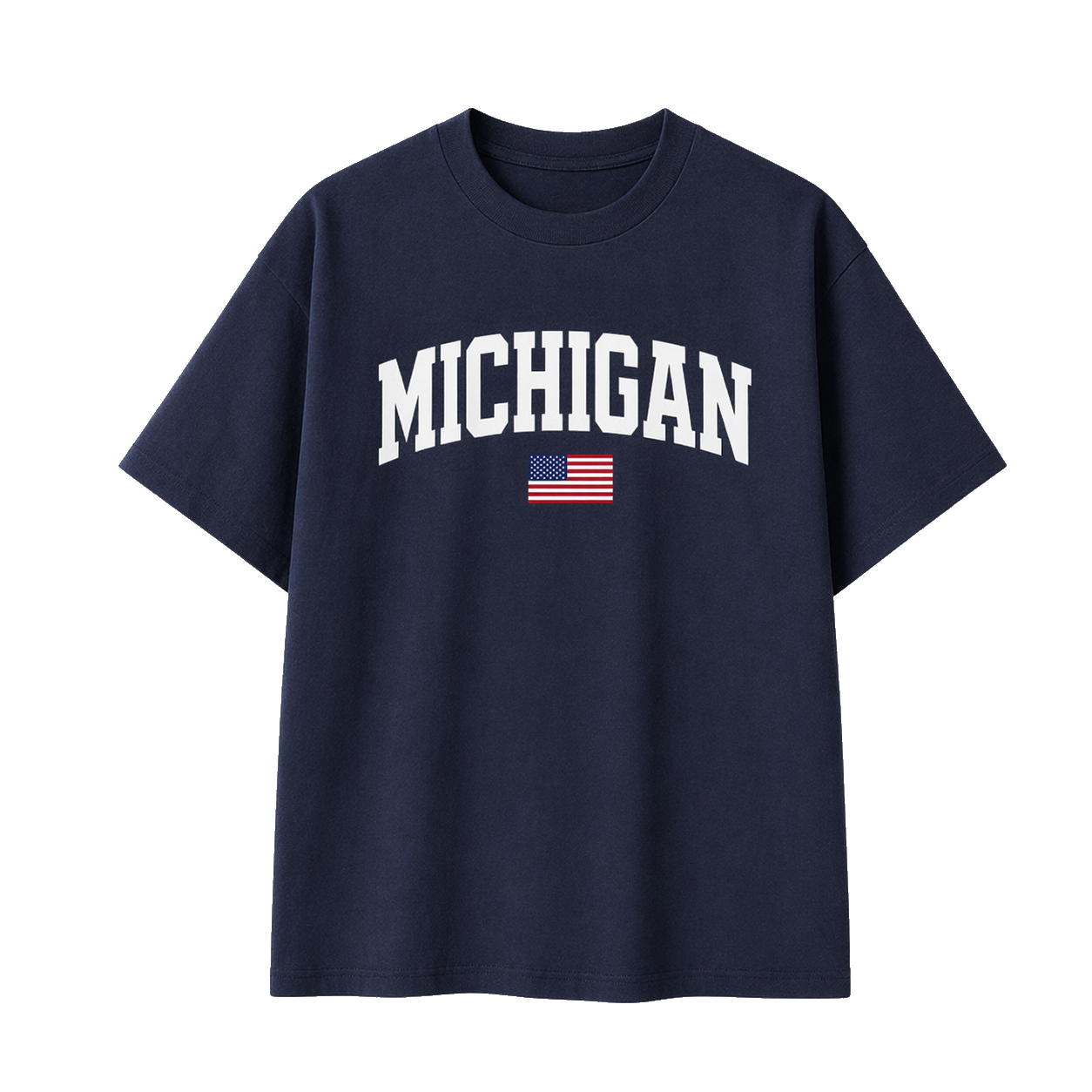 Collection 2 Michigan Essential Cotton T-Shirt - Navy Blue front