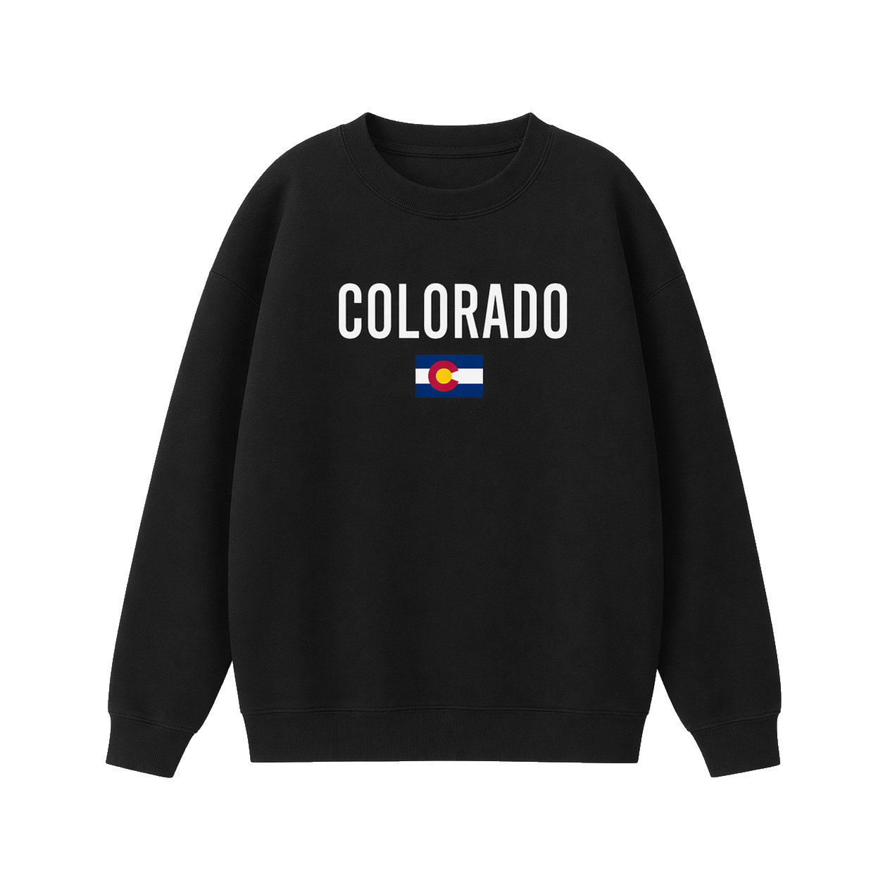 Collection 7 Colorado Essential Heavyweight Crewneck Sweatshirt - Black front