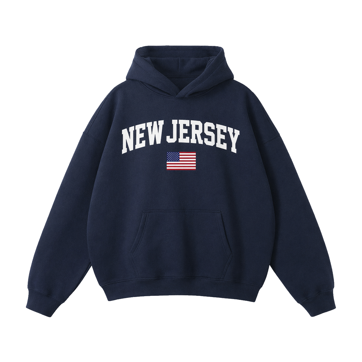 Collection 2 New Jersey Oversize Fleeced Hoodie - Navy Blue front