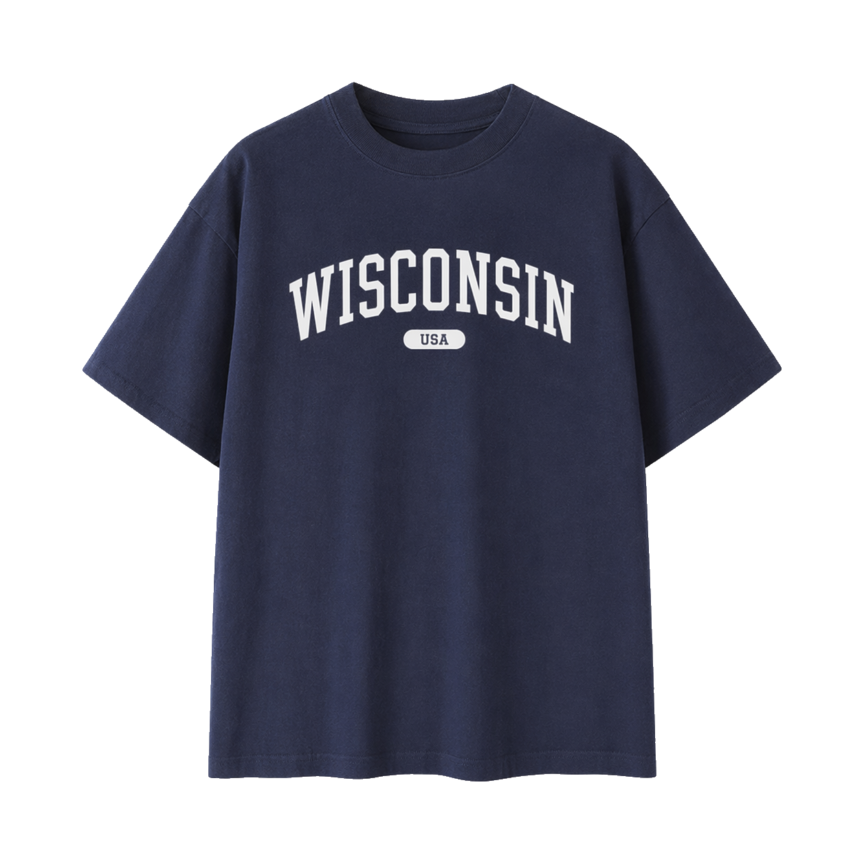 Collection 4 Wisconsin Essential Cotton T-Shirt - Navy Blue front