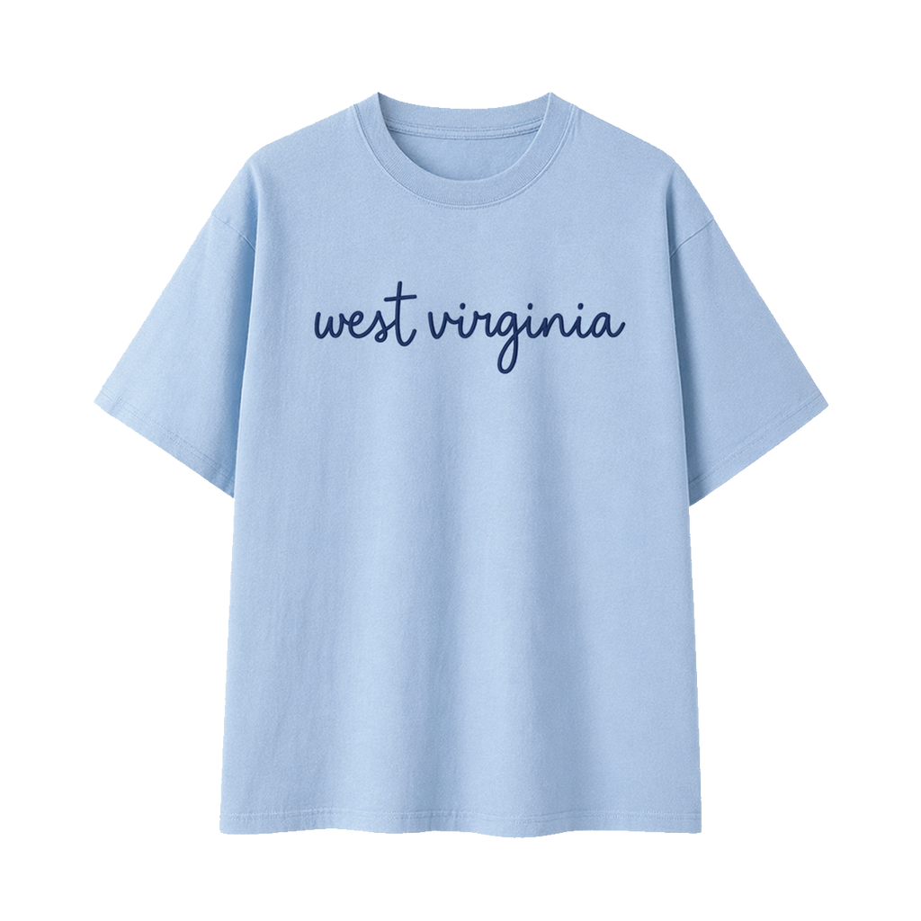 Collection 3 West Virginia Essential Cotton T-Shirt - Light Blue front