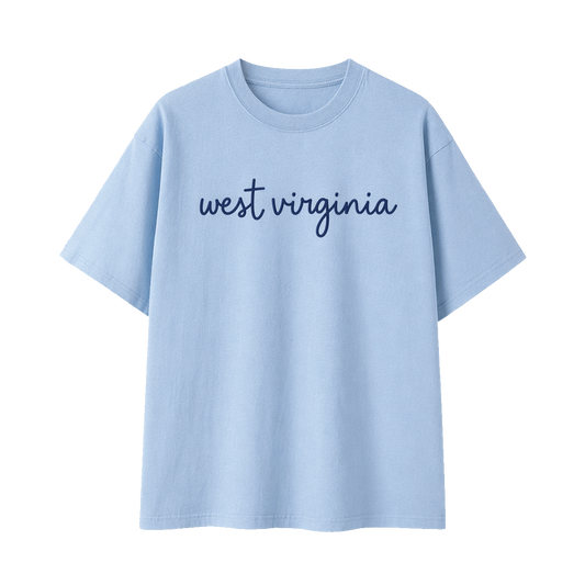 Collection 3 West Virginia Essential Cotton T-Shirt - Light Blue front