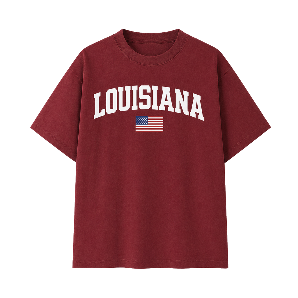 Collection 2 Louisiana Essential Cotton T-Shirt - Wine Gray front