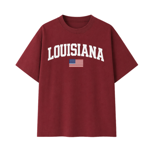 Collection 2 Louisiana Essential Cotton T-Shirt - Wine Gray front