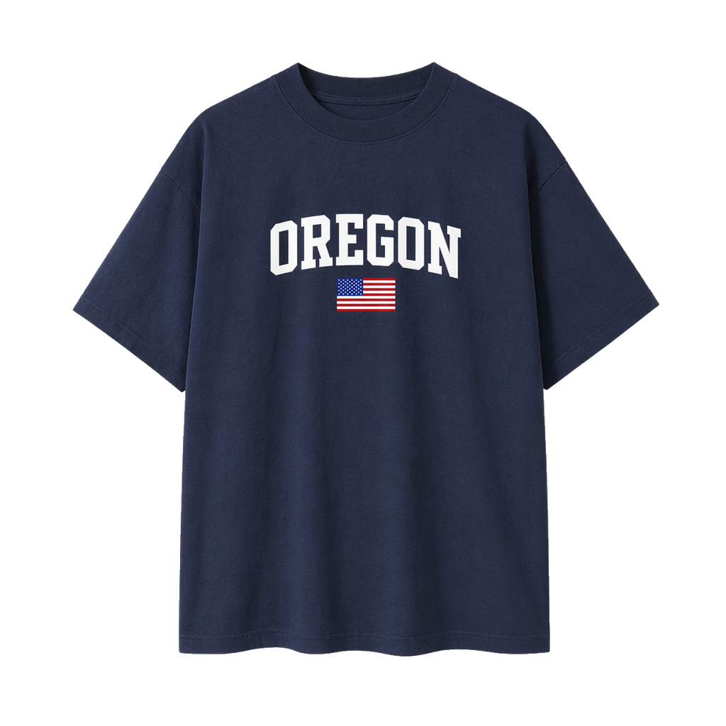 Collection 2 Oregon Essential Cotton T-Shirt - Navy Blue front