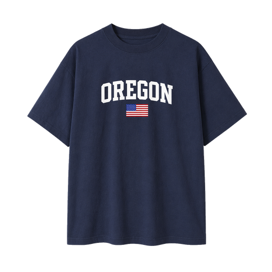 Collection 2 Oregon Essential Cotton T-Shirt - Navy Blue front