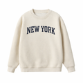 Collection 1 New York Essential Heavyweight Crewneck Sweatshirt - Cream front