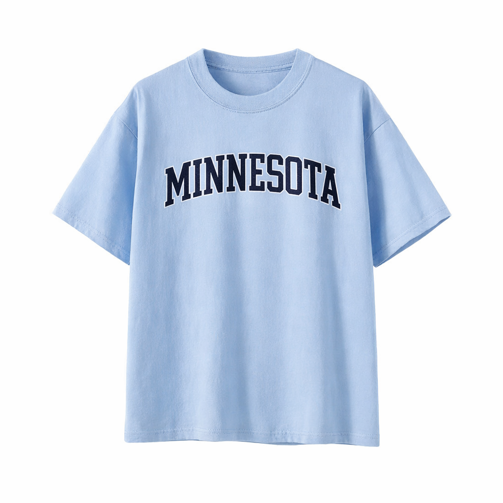 Collection 1 Minnesota Essential Cotton T-Shirt - Light Blue front