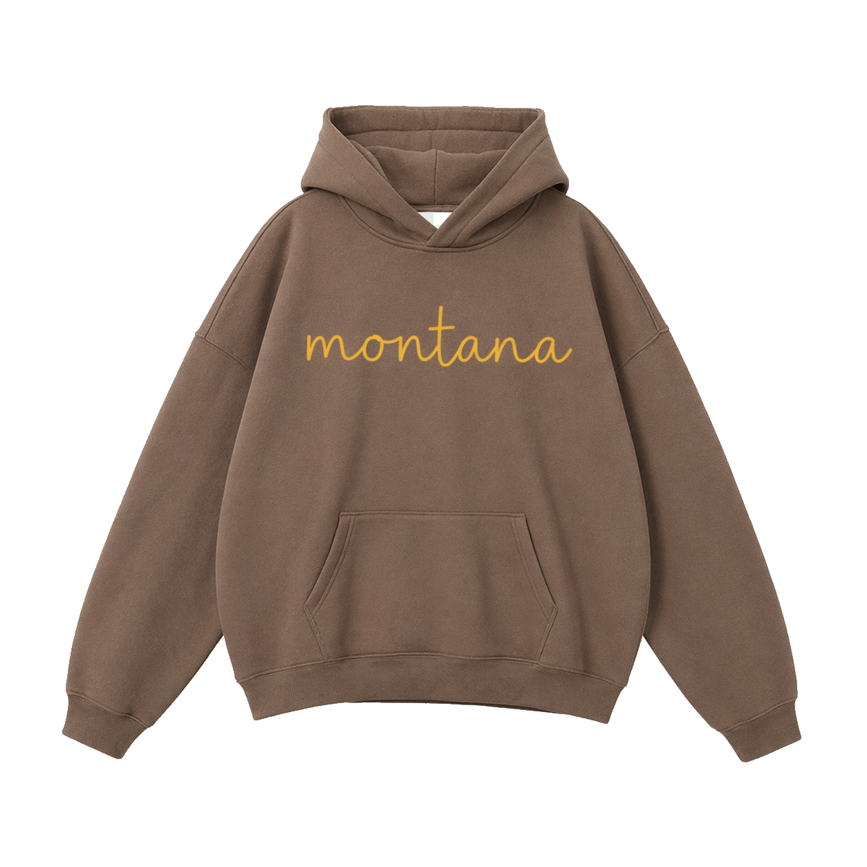 Collection 3 Montana Oversize Fleeced Hoodie - Brown front