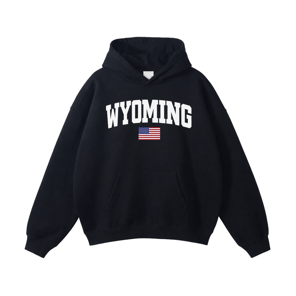 Collection 2 Wyoming Oversize Fleeced Hoodie - Black front