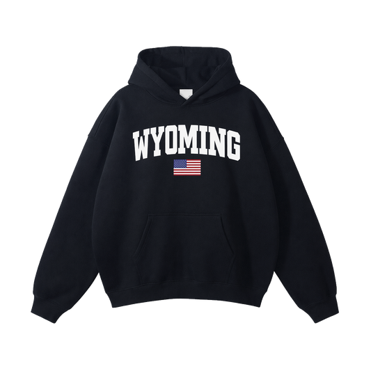 Collection 2 Wyoming Oversize Fleeced Hoodie - Black front