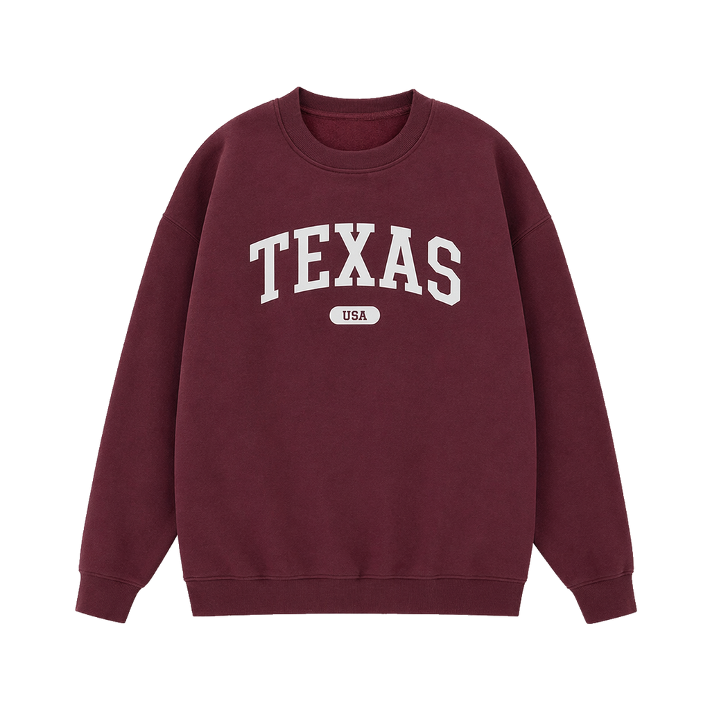 Collection 4 Texas Essential Heavyweight Crewneck Sweatshirt - Dull Red front
