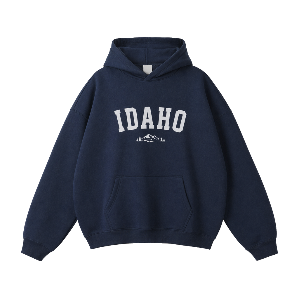 Collection 9 Idaho Oversize Fleeced Hoodie - Navy Blue front