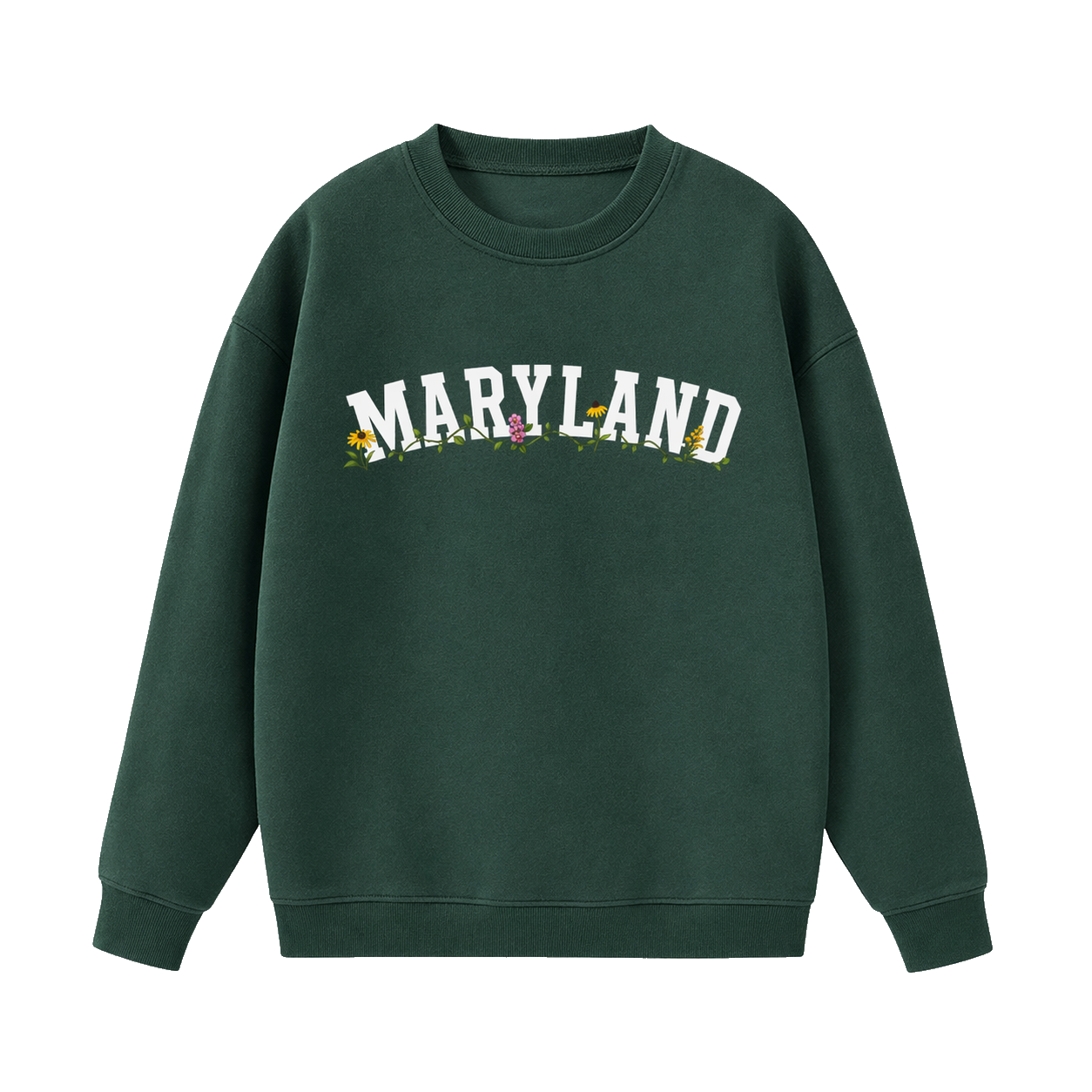Collection 10 Maryland Essential Heavyweight Crewneck Sweatshirt - Dark Green front