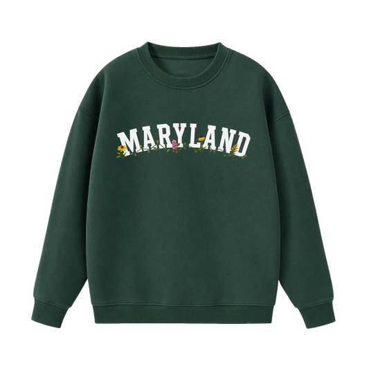 Collection 10 Maryland Essential Heavyweight Crewneck Sweatshirt - Dark Green front