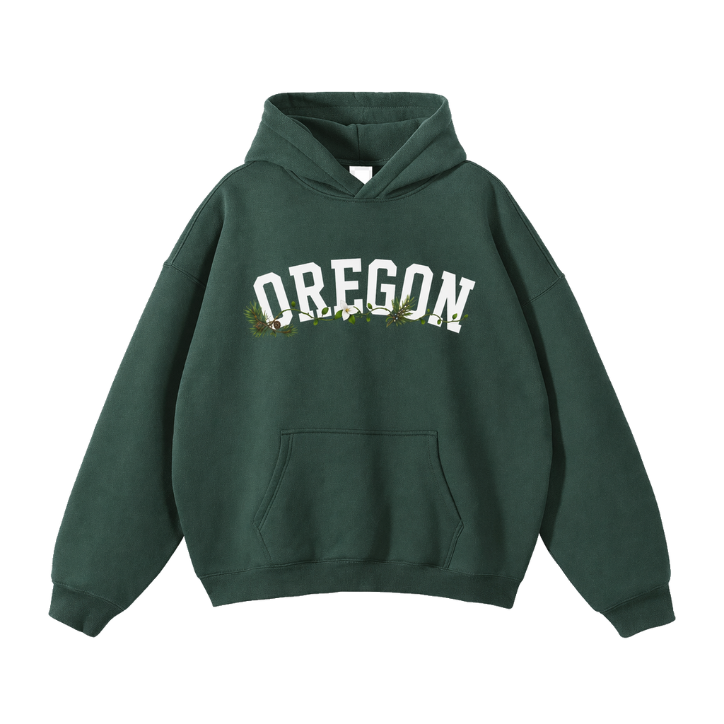 Collection 10 Oregon Oversize Fleeced Hoodie - Eden Green front
