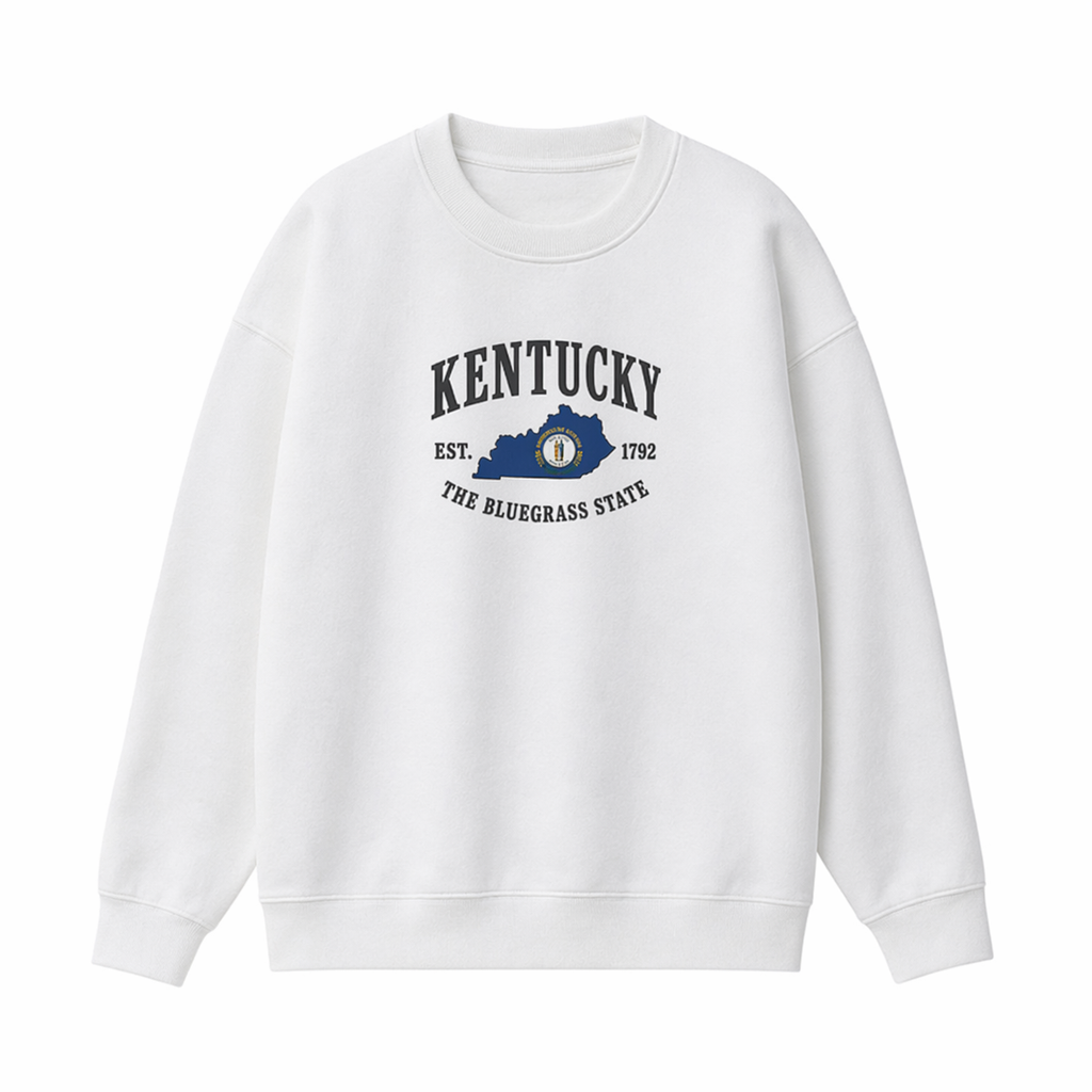 Collection 8 Kentucky Essential Heavyweight Crewneck Sweatshirt - White front