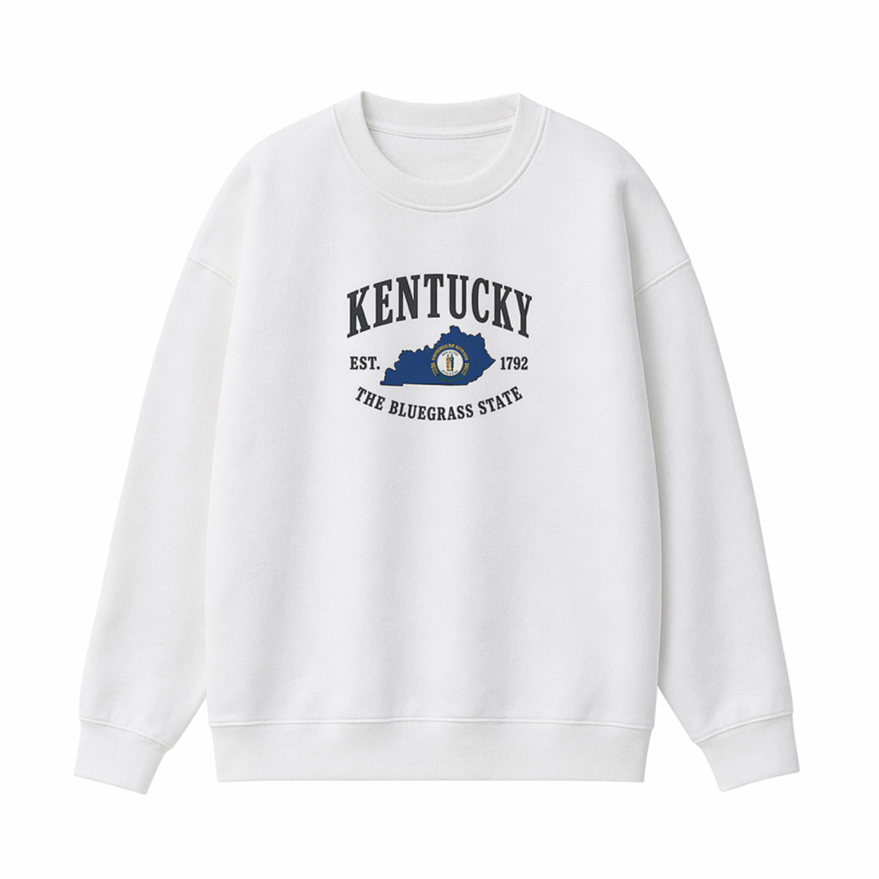 Collection 8 Kentucky Essential Heavyweight Crewneck Sweatshirt - White front